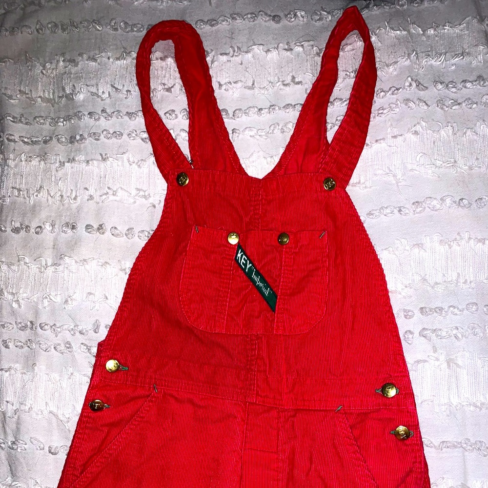 Key Imperial Red Corduroy Overalls